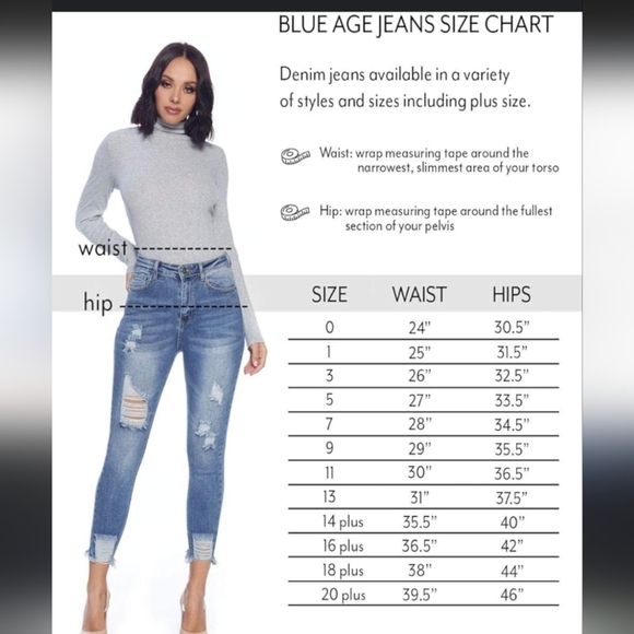 NWT Blue Age Distressed Skinny Jeans Size 7 - Picture 12 of 12